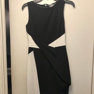 Black and white midi dress
